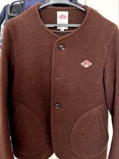 DANTON　ノーカラージャケット　ウール混　ブラウン　レディース　刺繍　ロゴ DANTON(ダントン)】ノーカラージャケット | [公式]ニコアンド