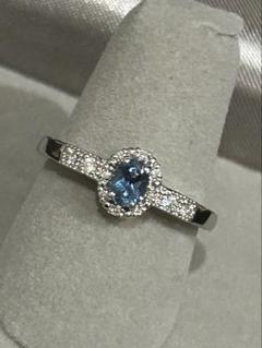 アクアマリン3.55ct ダイヤモンド0.09 プラチナ リング