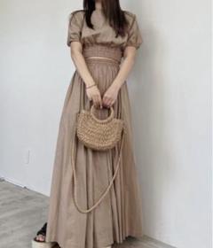 ACYM 新品 Waist gather slit SETUP ベージュ