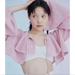 poppy あさぎーにょ レースラッフルカーディガン