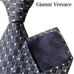 美品☆ヴェルサーチ☆ネクタイ☆ペイズリー☆ブラック☆シルバー☆486 WEAR BLACK】フォーマル用_ペイズリー ネクタイ / GOTAIRIKU