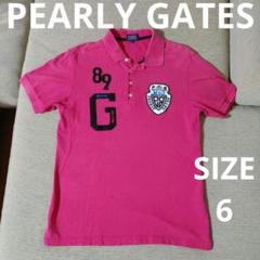 PEARLY GATES★パーリーゲイツポロシャツ★ピンク★ゴールデンサイズ6
