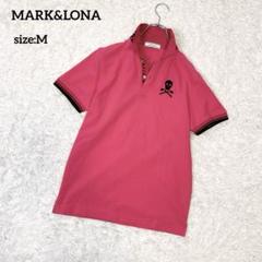 MARK&LONA マークアンドロナ ポロシャツ ゴルフウェア スカル レッド