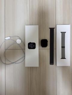 Apple Watch SE 44mm BT100%ブラックメッシュバンドセット