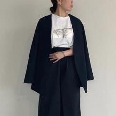 ユアーズ ベーシックノーカラーVネックジャケット S 黒 オフィス 七五三 美品