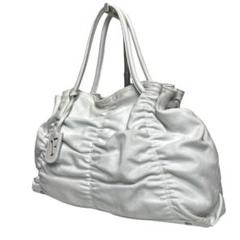 良品 FURLA 2935 トートバッグ 大容量 ホワイト 本革 チャーム