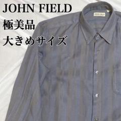 極美品⭐️ JOHN FIELD ジョンフィールド 長袖シャツ ストライプ グレー