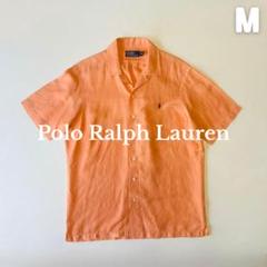 Polo Ralph Lauren オープンカラーシャツ XL ヘリンボーン ラルフローレン リネンシルク オープンカラーシャツ