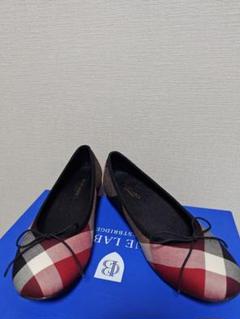 美品✨ブルーレーベル クレストブリッジ 23 フラット バレエ シューズ 赤 2025年最新】BLUE LABEL CRESTBRIDGE フラットシューズ・バレエ