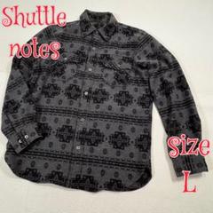 Shuttle notes シャトルノーツ　ネルシャツ　ブラック　L　日本製