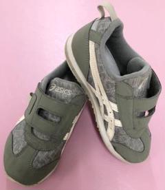 ASICS ベルト付きキッズシューズ グレー