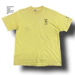 ヘインズBEEFY-TフェラーリTシャツUSA製シングルステッチ90sイエローL