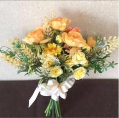 イエロー オレンジ ブーケ ブートニア セット