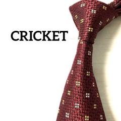 クリケット　CRICKET ネクタイ　スクエアドット　エンジ　ボルドー　刺繍のサムネイル