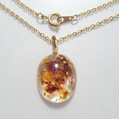ネックレス ペンダント 【N/53】 アクリル樹脂製 金箔デザイン