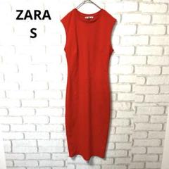ZARA ノースリーブ　ワンピース　オレンジ　コットン　モロッコ　S