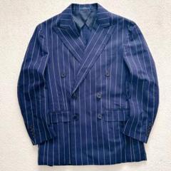 極美品【ポロラルフローレン】テーラードジャケット ウール ストライプ 紺 背抜き POLO RALPH LAUREN(ポロラルフローレン) / テーラードジャケット
