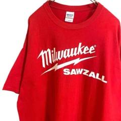 ギルダンGILDAN Tシャツ SAWZALL レッド　2XL メンズ大きめ