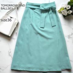 ポリエステル ベルテッドラップスカート　size36　TOMORROWLAND