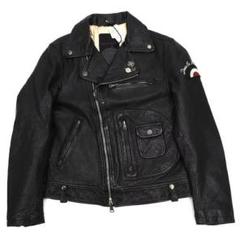 L03235新品 DEUS EX MACHINA レザーライダース：S ブラック
