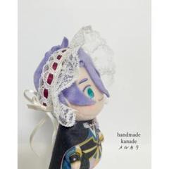 【ワインレッド】ぬい服　ハンドメイド　お花　ヘッドドレス　レース・リボン