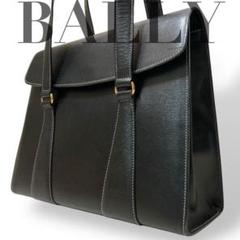 【美品】バリー ショルダートートバッグ オールレザー ブラック 肩掛け 大容量