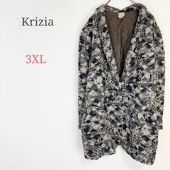 ◇クリツィア【3XL】チェスターコート 総柄 イタリア製 パワーショルダー