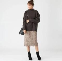 エメルリファインズ　レーススカートLサイズ　新品タグ付き　ネイビー　春服 エメルリファインズ レーススカートLサイズ 新品タグ付き