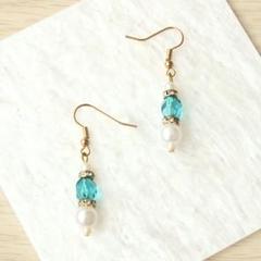 ハンドメイド　ビーズピアス　イヤリング　小ぶり　シンプル　#27【即購入OK】