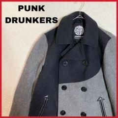PUNK DRUNKERS バイカラー Pコート ワッペン