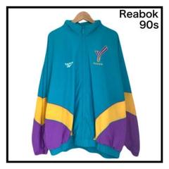 90s　リーボック　ナイロンジャケット　ヴィンテージ　ロゴ　スポーツ　y2k　M