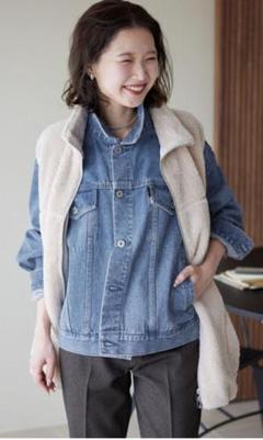 新品未使用タグ付き LE DENIM ボクシートラッカーデニムジャケット