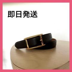 アトリエアンボワーズ ベルトH Buckle Belt　ダークブラウン　ゴールド アトリエアンボワーズ ベルトH Buckle Belt ダークブラウン