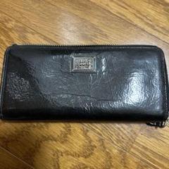 COACH ポピー　ブラックレザー 長財布