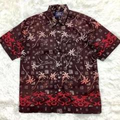 シャツ メンズ 半袖 総柄 花柄 アロハシャツ キューバシャツ 夏物 XL