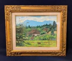 真作」田代聖太郎「アッシジの街かど」風景画 油彩画 額装
