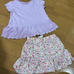 トップスと花柄ボトムスセット　80 女の子