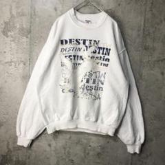 A4965古着　トレーナー　スウェット　バックプリント　白　90s Y2K