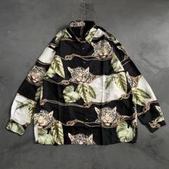 Gellan Europe 柄シャツ 舞踏会 ポリシャツ レトロ