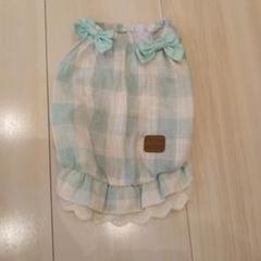 チェック柄リボン付きペット服