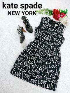 新品未使用！タグ付き ケイトスペードニューヨーク 切り替えワンピース ハート柄 kate spade NEW YORK - 新品送料無料XS号155/80Aケイトスペード