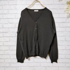 【美品】基本優品 長袖ニットカーディガン ブラック レディース トップス L