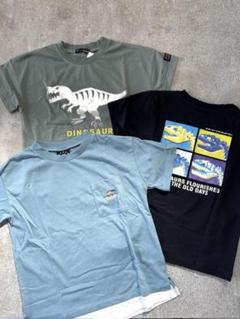 新品 恐竜 プリントTシャツ 120 3枚セット