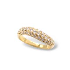 ミキモト 0.34ct パヴェ ダイヤ リング K18 YG 6号 3551