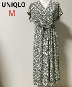 UNIQLO ユニクロ　M ワンピース　グリーン　花柄