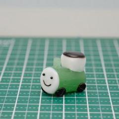 【1315】機関車（緑）のガラス細工