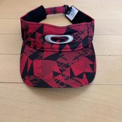 美品 OAKLEY オークリー サンバイザー レッド ゴルフ
