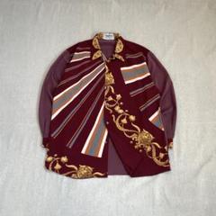 00's vintage 柄シャツ　総柄　レトロ　スカーフ柄　モード　カジュアル