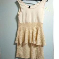 夏MINK MOSSI ベージュ ノースリーブ ワンピース