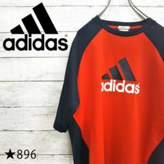 【90s】 アディダス シャツ レッド ネイビー adidas
